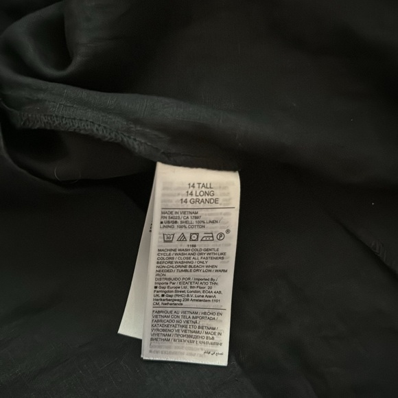 NWT! Banana Republic Black Lisa Open-Back Linen Dress - Size 14 Tall & 20 Reg🦚 - Picture 7 of 7